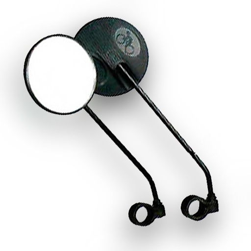 [80468] PAR ESPEJOS ACERO/PVC ,COLOR NEGRO