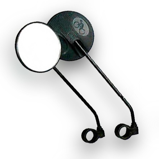 [80468] PAR ESPEJOS ACERO/PVC ,COLOR NEGRO