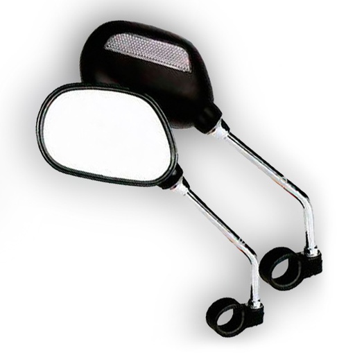 [80469] PAR ESPEJOS METALICOS, VARILLA CROMADA