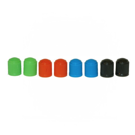 [80509] TAPONES VALVULA PLASTICO DE COLORES (8 PIEZAS)