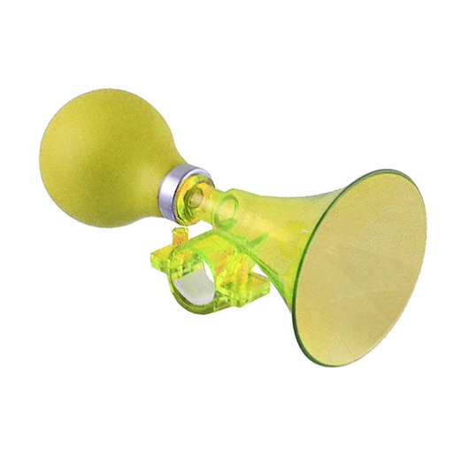 [80555] BOCINA PLASTICO TRANSPARENTE EN AMARILLO 