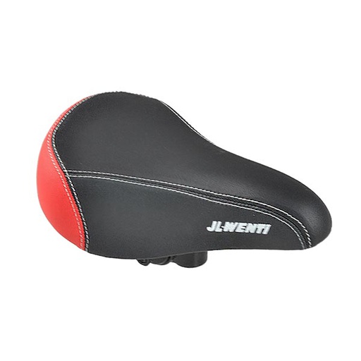 [80666] SILLIN MTB-16" "JL-WENTI" NEGRO/ROJO C/NUEZ 210x130mm
