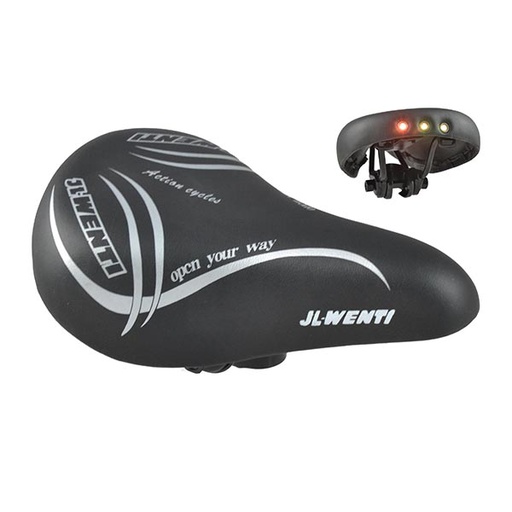 [80668] SILLIN MTB-16" "JL-WENTI" NEGRO CON LUZ 200x130mm