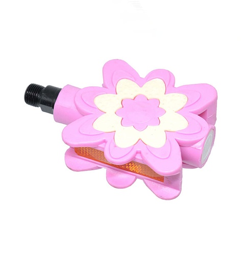 [80953] PEDALES TIPO FLOR EN ROSA CON ROSCA 9/16" QW