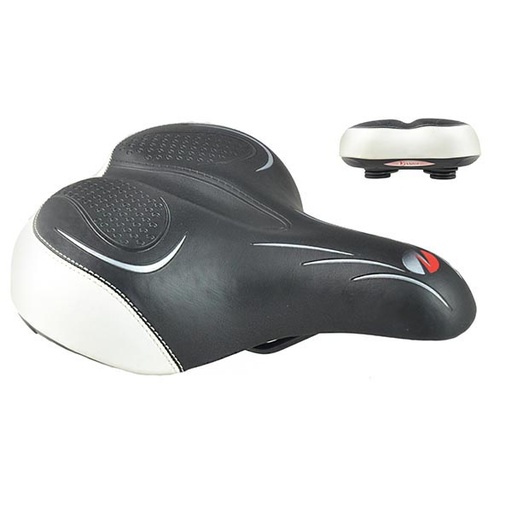 [80986] SILLIN CONFORT C/ELASTOMEROS NEGRO/BLANCO 260x210mm