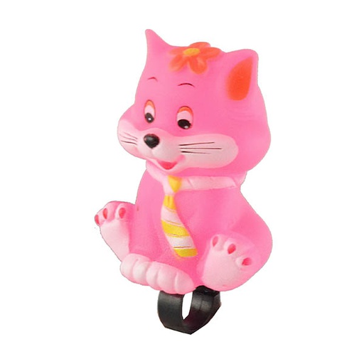 [93636] BOCINA PLASTICO DE MUÑECO GATO ROSA