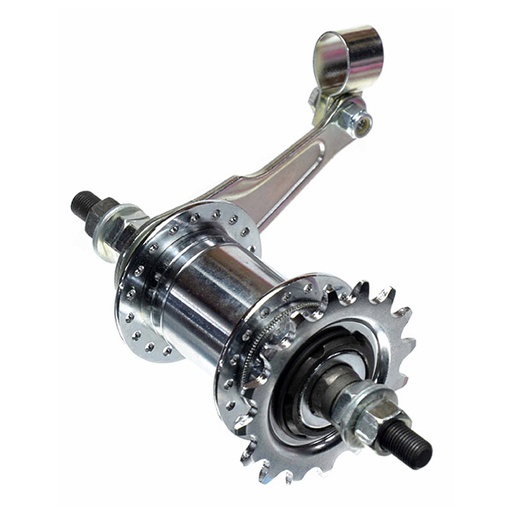 [39085] BUJE TRASERO CON FRENO,ACERO CROMADO 16D, EJE 170MM (120MM) 36RADIOS