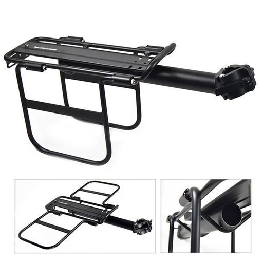 [39113] PORTABULTOS TIJA ALUMINIO NEGRO, TIPO PLEGABLE