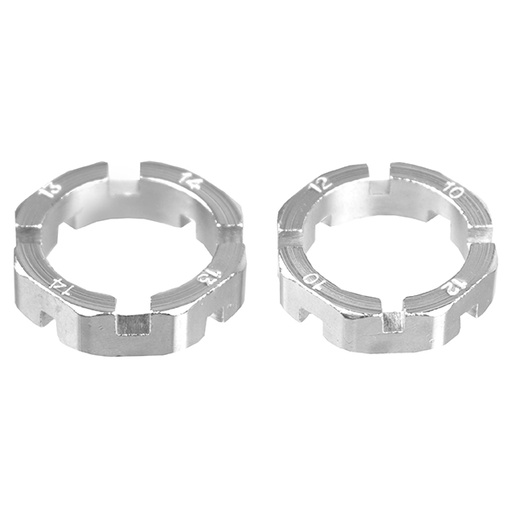 [14053] LLAVE RADIOS ACERO, DOBLE CARA 8 BOCAS