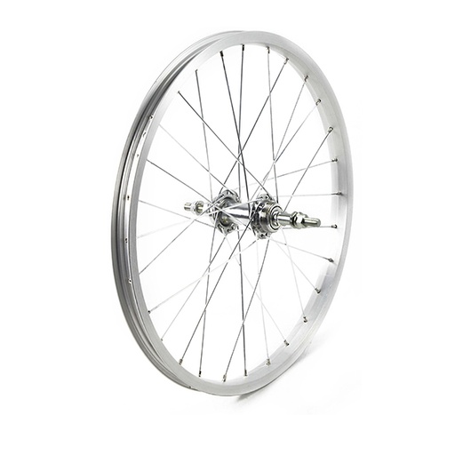 [17811T] RUEDA TRASERA 20" 5/6VEL PLATA, BUJE ACERO 28H TUERCA