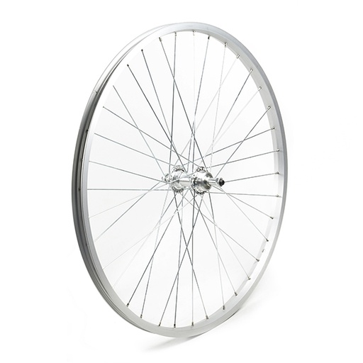 [17816T] RUEDA TRASERA 26" PLATA BUJE ALUMINIO C/CIERRE 36H