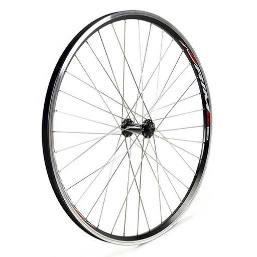 [15820D] RUEDA DELANTERA 26" NEGRA PARA V-BRAKE, RADIO PLATA 