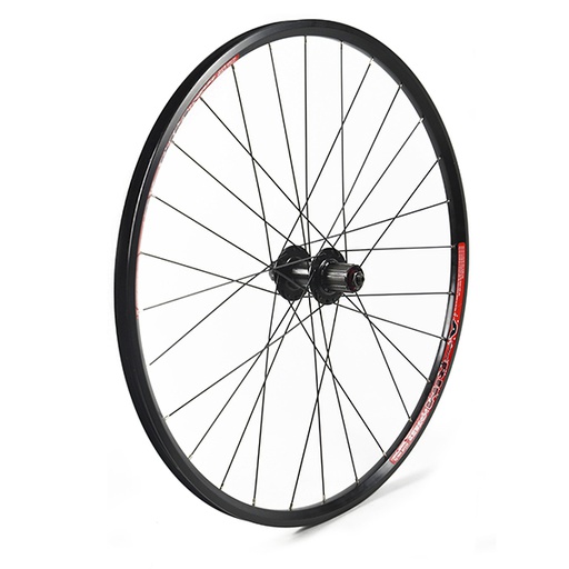 [15828C] RUEDA TRASERA 29" NEGRA DISCO CENTER LOCK, 28H INOX CASSETTE 8-9VEL QW