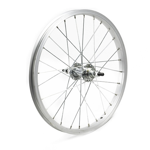 [17819T] RUEDA TRASERA 18" PLATA, 28 H