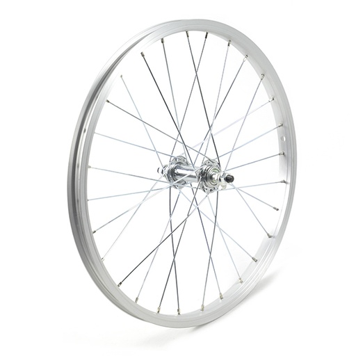 [17821D] RUEDA DELANTERA 20" PLATA, 28 H