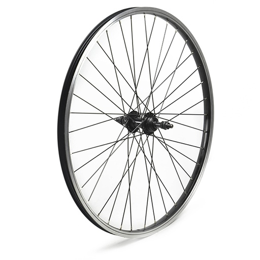 [17822T] RUEDA TRASERA 24" NEGRA, CON TUERCA, 6-7 VEL.,36H