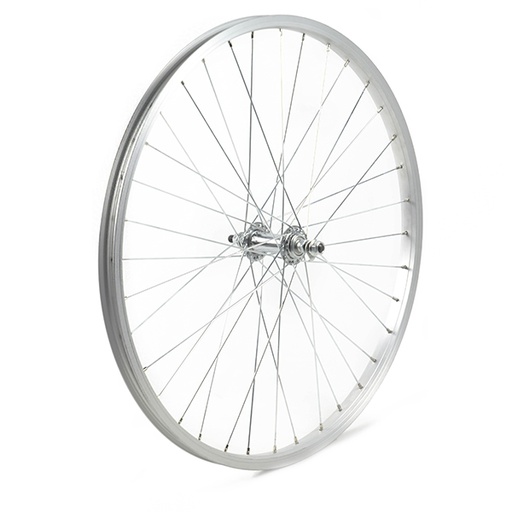 [17823D] RUEDA DELANTERA 24" PLATA, CON TUERCA, 36 H