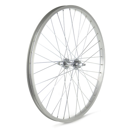 [15834D] RUEDA DELANTERA 24" (ETRTO 507) PLATA, 36H TUERCA QW