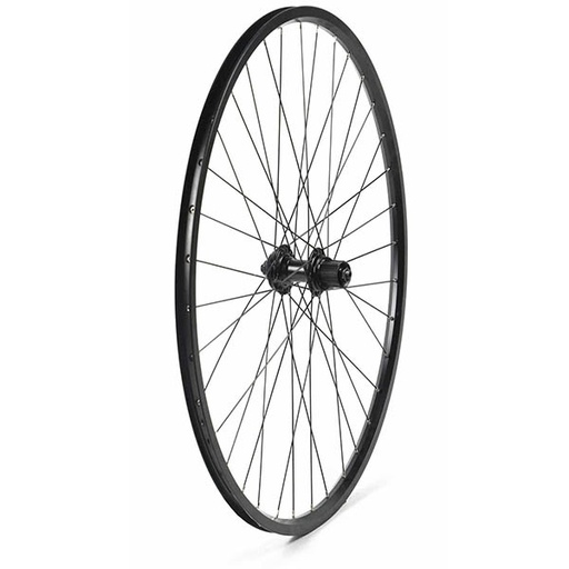 [17827T] RUEDA TRASERA 26 CON PERFIL 25MM NEGRA, PIÑON CASSETTE, 36H C/CIERRE PARA V-BRAKE Y FRENO DISCO