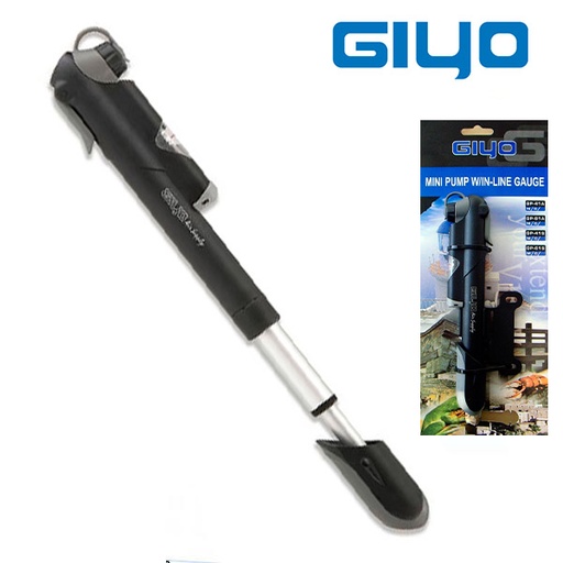 [39309] MINI INFLADOR "GIYO" TELESCOPICA CON MANOMETRO GP61S