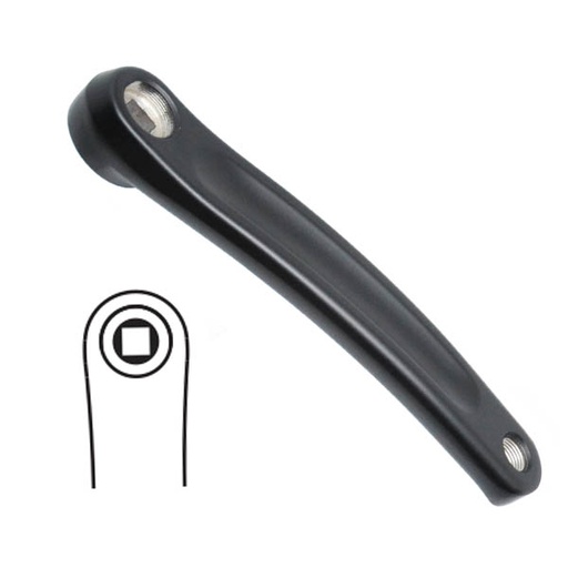 [39343] BIELA IZQUIERDA DE ALUMINIO (SQUARE) NEGRO DE 175MM