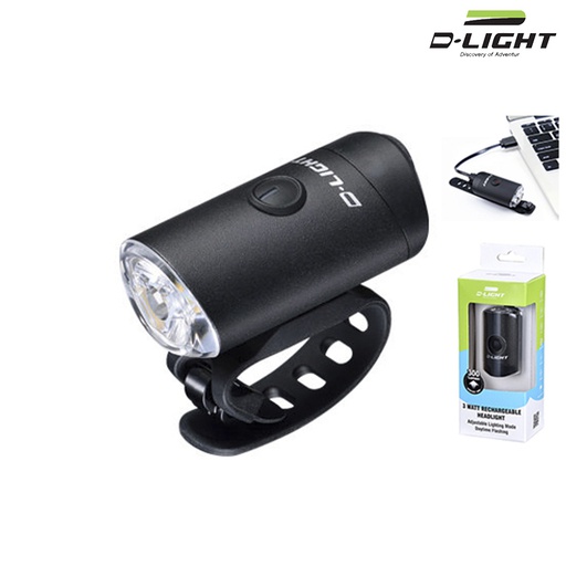 [22031] LUZ DELANTERA RECARGABLE "D-LIGTH" 6FUN 3W 300LUM
