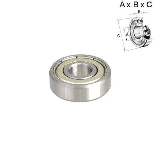 [ROD004] RODAMIENTO SELLADO 7x6x19mm (RUEDA) 607Z