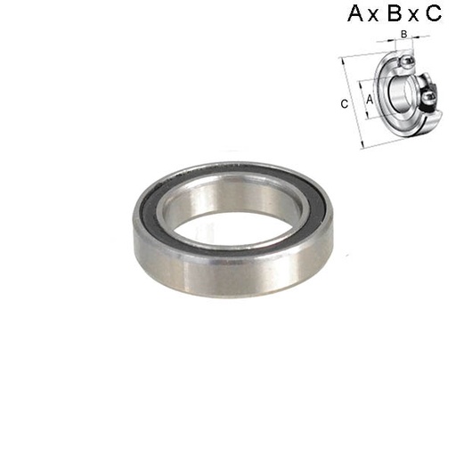 [ROD016] RODAMIENTO SELLADO 12x4x18mm (RUEDA) 