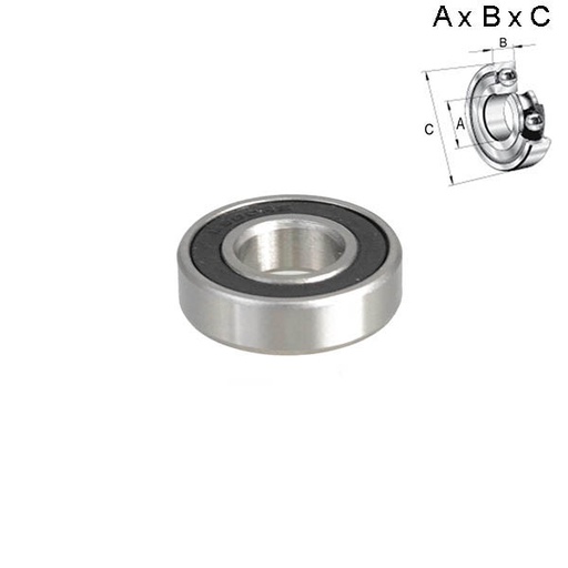 [ROD019] RODAMIENTO SELLADO 12x8x28mm (RUEDA) 6001RS