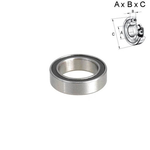 [ROD020] RODAMIENTO SELLADO 15x5x24mm (RUEDA) 6802RS