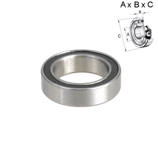 [ROD024] RODAMIENTO SELLADO 17x5x26mm (RUEDA) 6803RS