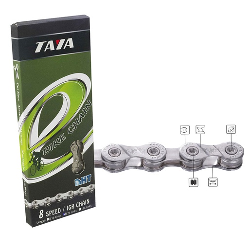 [22073] CADENA 6/7/8 VEL E-BIKE 1/2"X3/32" 126L PLATA