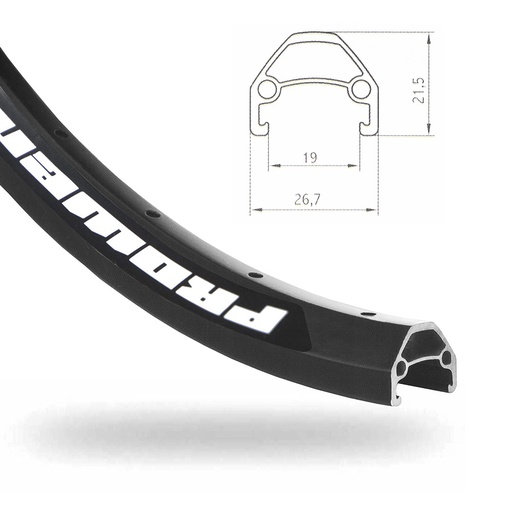 [RIM20A] LLANTA 20x1.75/2.125 ALUM NEGRA 36H DOBLE PARED