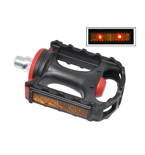 [38210] PEDALES PLASTICO MTB 26" CON FLASH ROSCA 9/16" QW