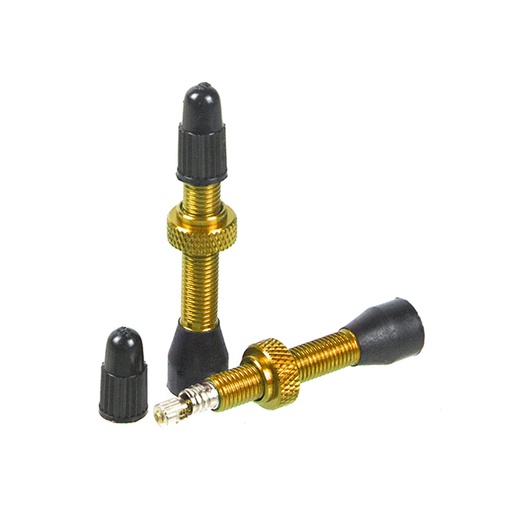 [22177E] VALVULAS ALUMINIO F/V 39MM (PAR) COLOR AMARILLO