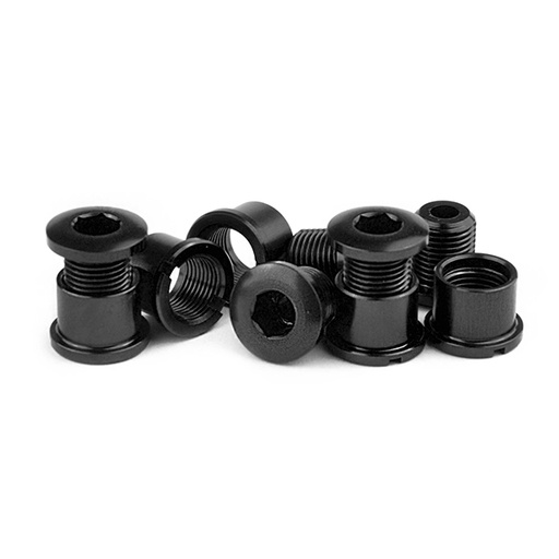 [22179] TORNILLOS PLATO ALUMINIO COLOR NEGRO 1VEL, 5 PIEZAS 