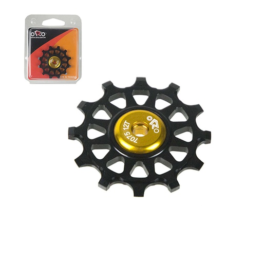 [22192] ROLDANA ALUMINIO 12T "ORO" COLOR NEGRO 