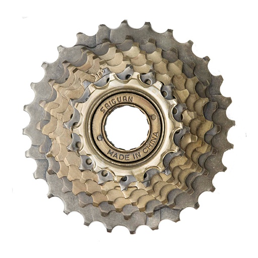 [87111] PIÑON 7 VELOCIDADES SAIGUAN 14-28 INDEX MARRON