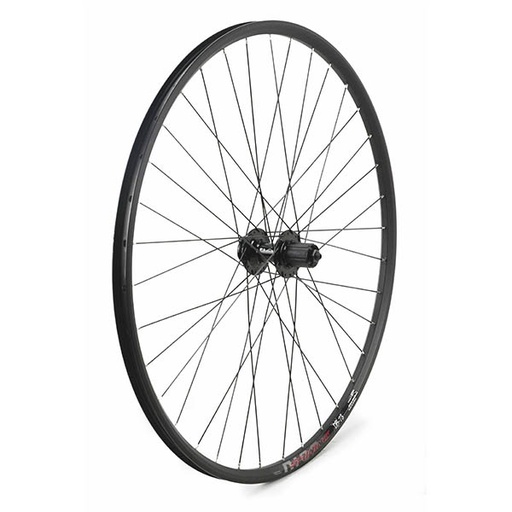 [15880C] RUEDA TRASERA 27.5" NEGRA FRENO DISCO CENTER LOCK 36H INOX CASSETTE 8-9VEL