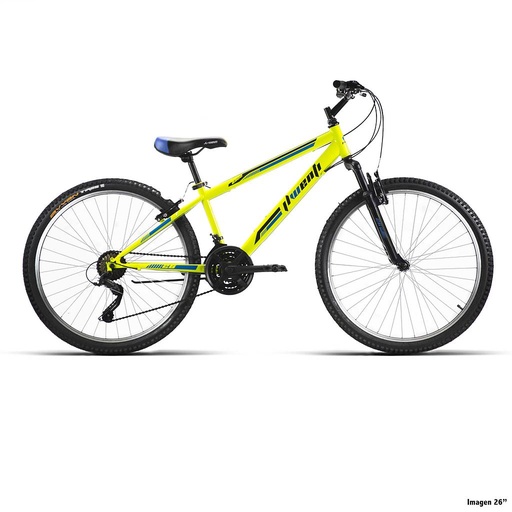 [37220] BICI 24" NIÑO ACERO C/SUSP AMARILLO 1x7 SHIMANO