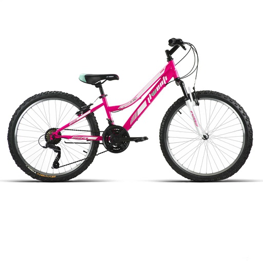 [37221] BICI 24" NIÑA ACERO C/SUSP ROSA 1x7 SHIMANO