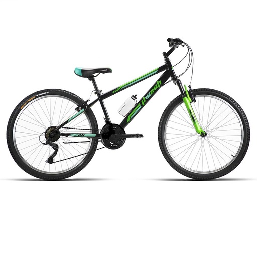 [37232L] BICI 26" MTB HOMBRE ACERO "MICROSIFT" C/SUSP NEGRO/VERDE. 21VEL T-18