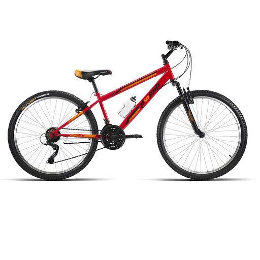 [37233L] BICI 26" MTB HOMBRE ACERO "MICROSIFT" C/SUSP ROJO/NARAN. 21VEL T-18