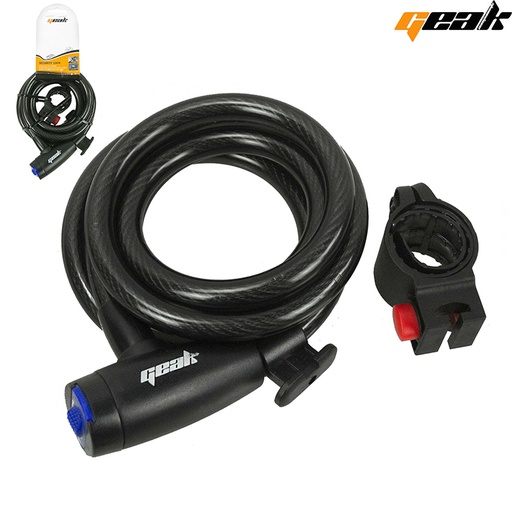 [87118] CANDADO ESPIRAL NEGRO 12X180 "GEAK" 