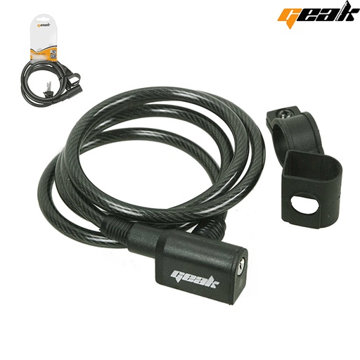 [87121] CANDADO ESPIRAL NEGRO 8X120 "GEAK" 