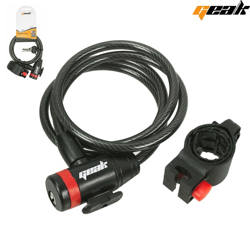 [87122] CANDADO ESPIRAL NEGRO REFORZADO 8X120 "GEAK" 