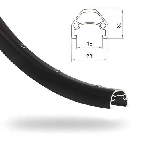 [RIM70B] LLANTA 700C ALUM NEGRA 36H DOBLE PARED
